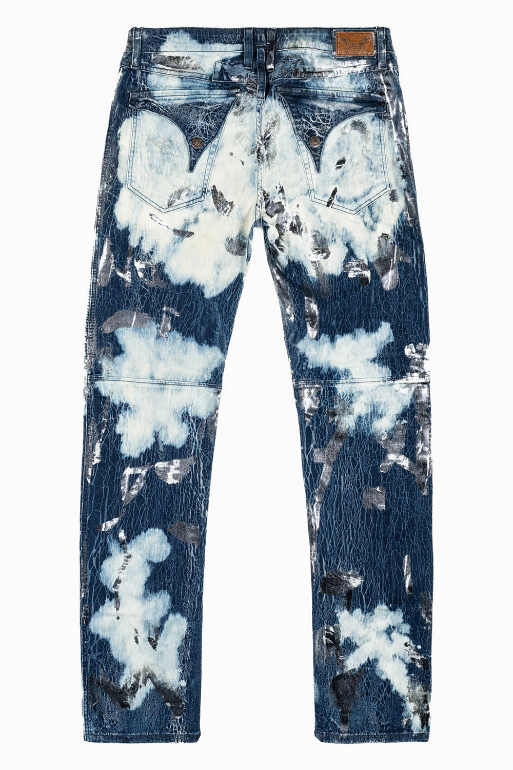 MENS BIKER JEANS WITH FLAP IN TINA WASH WITH CRYSTALS