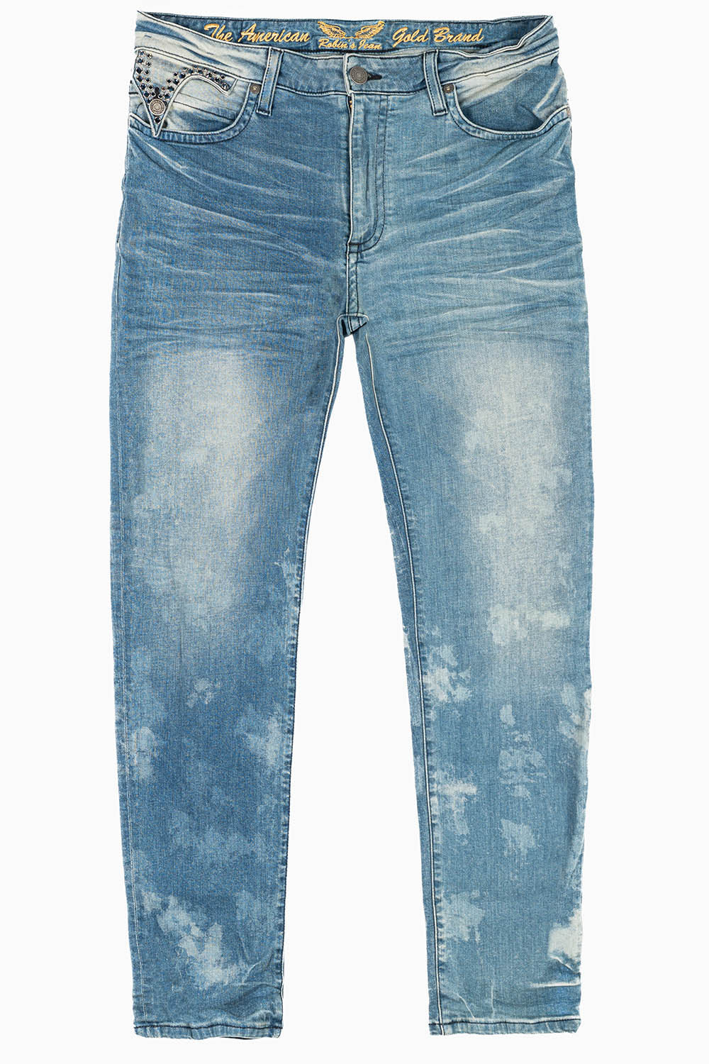 KILLER FLAP MENS SKINNY JEANS IN ODESSA VINTAGE MEDIUM WASH WITH MONTANA CRYSTALS