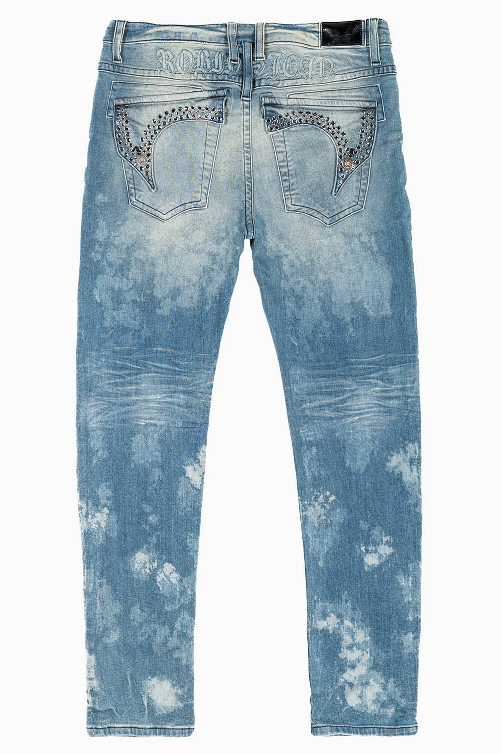 KILLER FLAP MENS SKINNY JEANS IN ODESSA VINTAGE MEDIUM WASH WITH MONTANA CRYSTALS