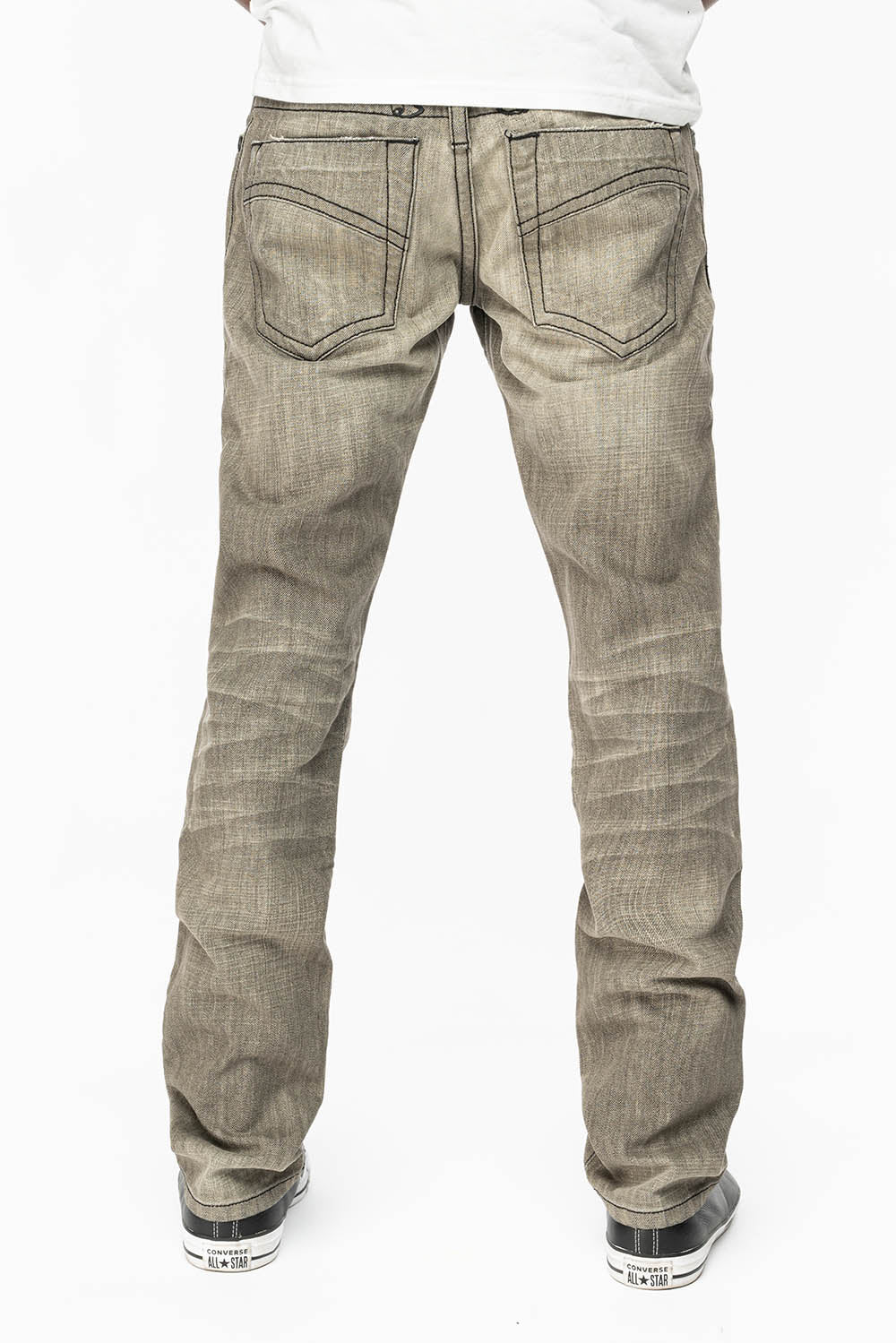 CLASSIC 5 POCKET SLIM LEG JEANS IN GREY 3D LIGHT WASH