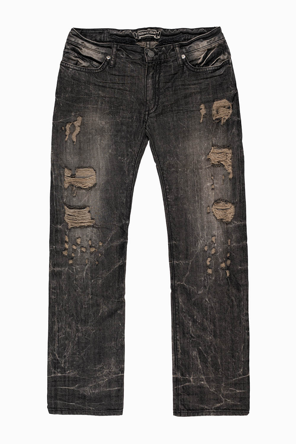 ROBIN'S STRAIGHT LEG JEANS BROKEN WASH WITH FULL EMBELLISHED BACK POCKETS WITH CRYSTALS