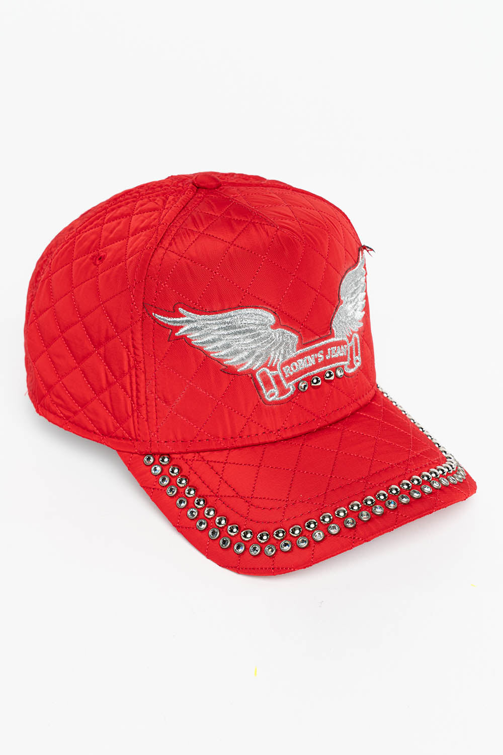ROBINS QUILTED CAP IN RED WITH EMBALISHMENT