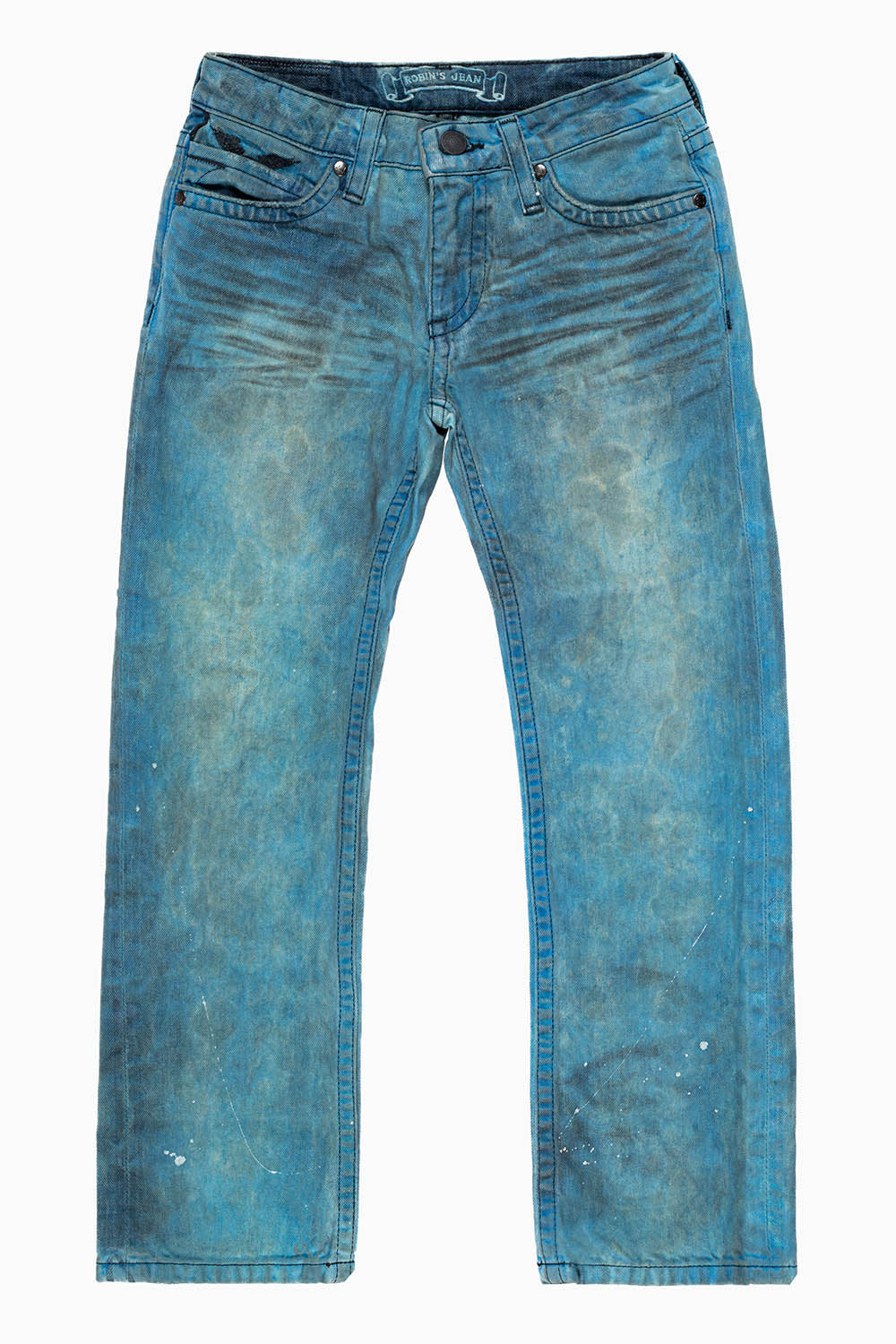 ROBINS KIDS LONG FLAP SLIM-STRAIGHT JEANS IN AMSTERDAM WASH