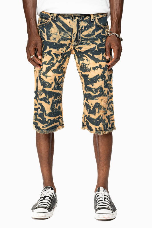 MENS SHORTS WITH KILLER FLAP POCKETS IN BRIGHT AND SALT KHAKI BROKEN WASH