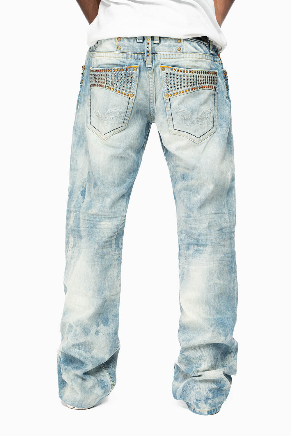 ROBIN’S LIMITED EDITION CHEROKEE BLUE WASH WITH MONTANA AND ORANGE CRYSTALS