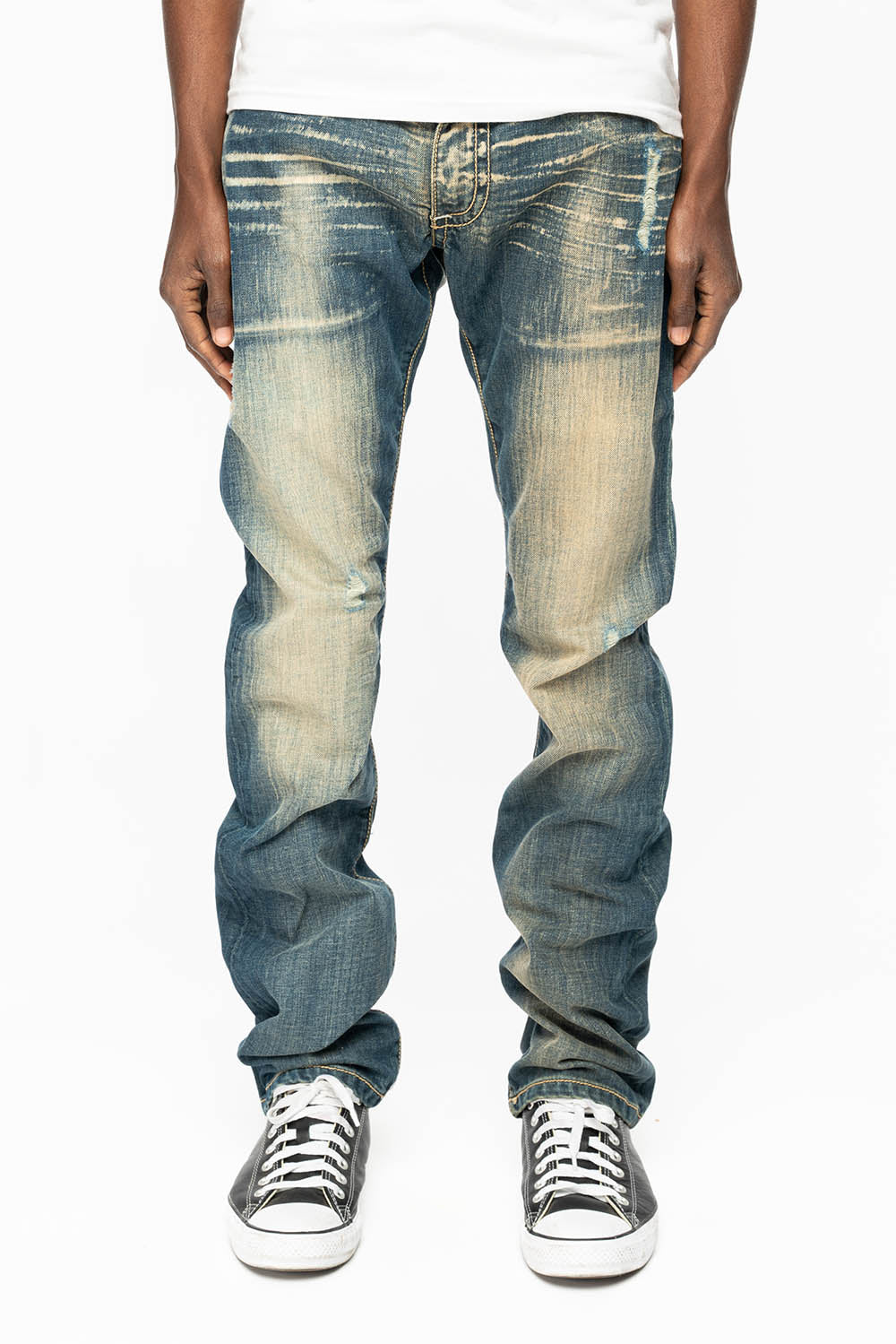 CLASSIC 5 POCKET STRAIGHT LEG JEANS IN BLUE VENICE WASH