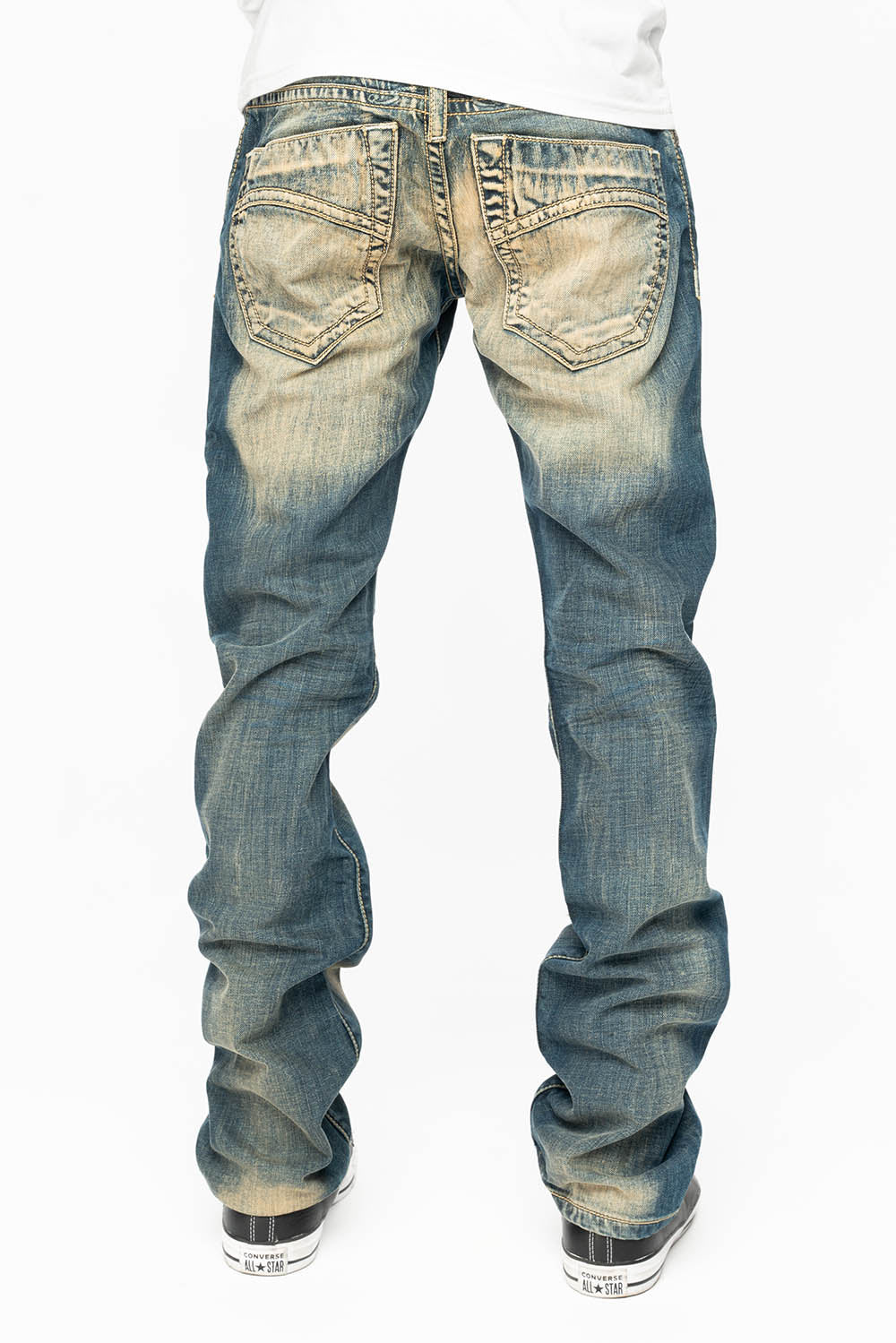 CLASSIC 5 POCKET STRAIGHT LEG JEANS IN BLUE VENICE WASH