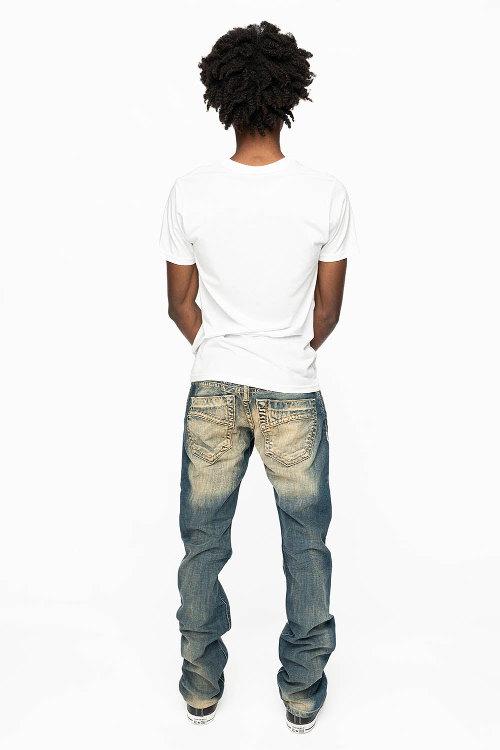 CLASSIC 5 POCKET STRAIGHT LEG JEANS IN BLUE VENICE WASH
