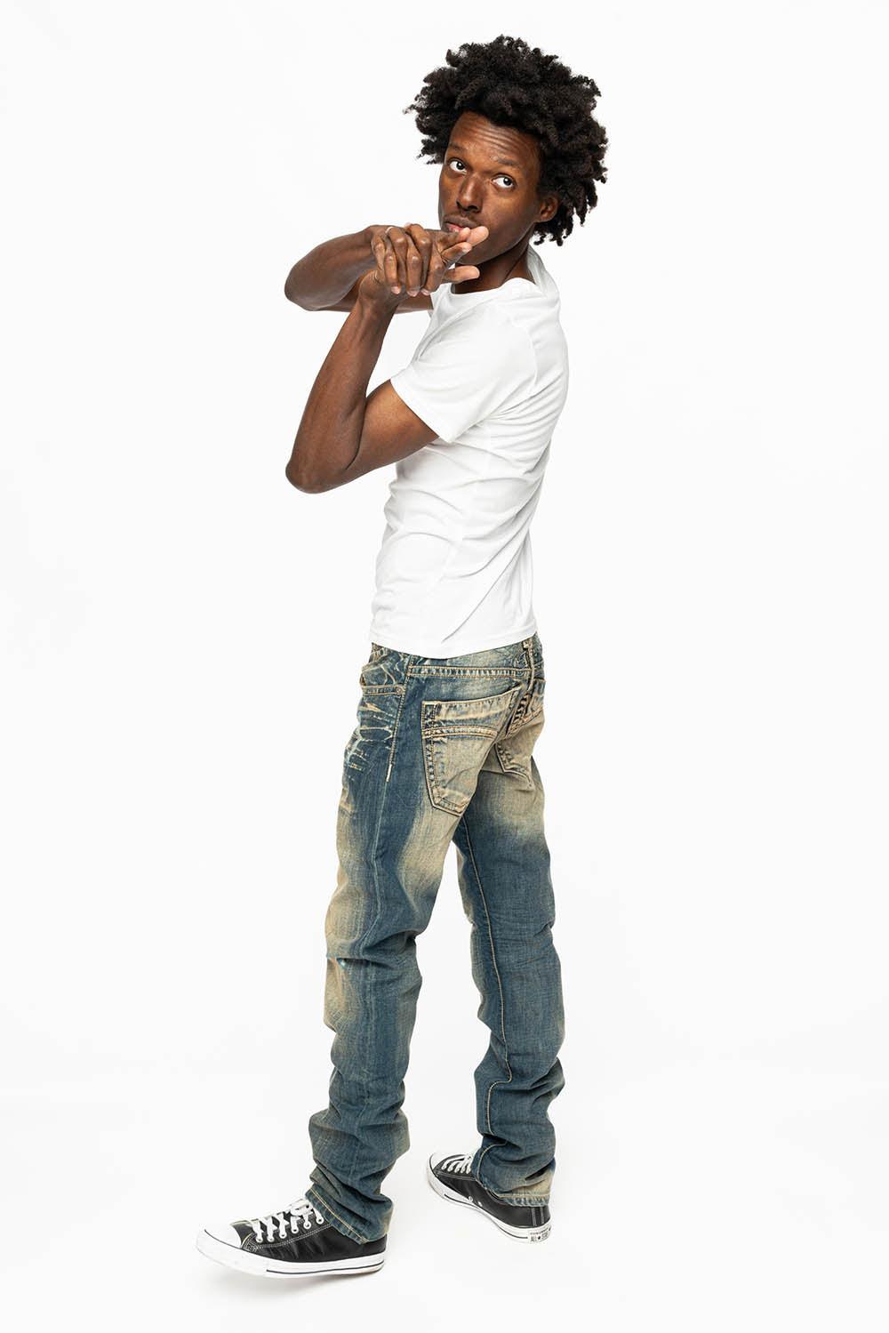 CLASSIC 5 POCKET STRAIGHT LEG JEANS IN BLUE VENICE WASH