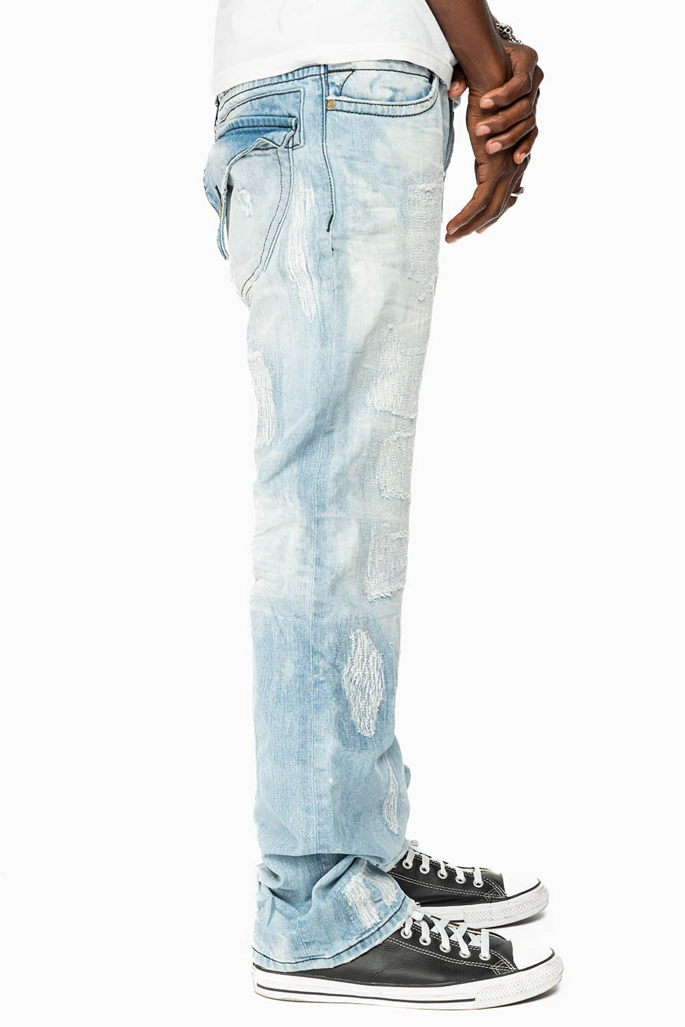 ROBIN'S LIMITED EDITION REPAIRED JEANS IN 5D LIGHT BLUE WASH