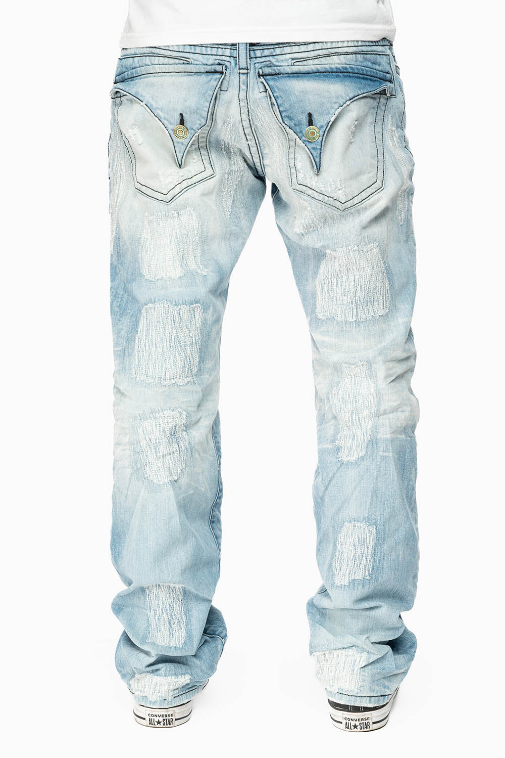 ROBIN'S LIMITED EDITION REPAIRED JEANS IN 5D LIGHT BLUE WASH