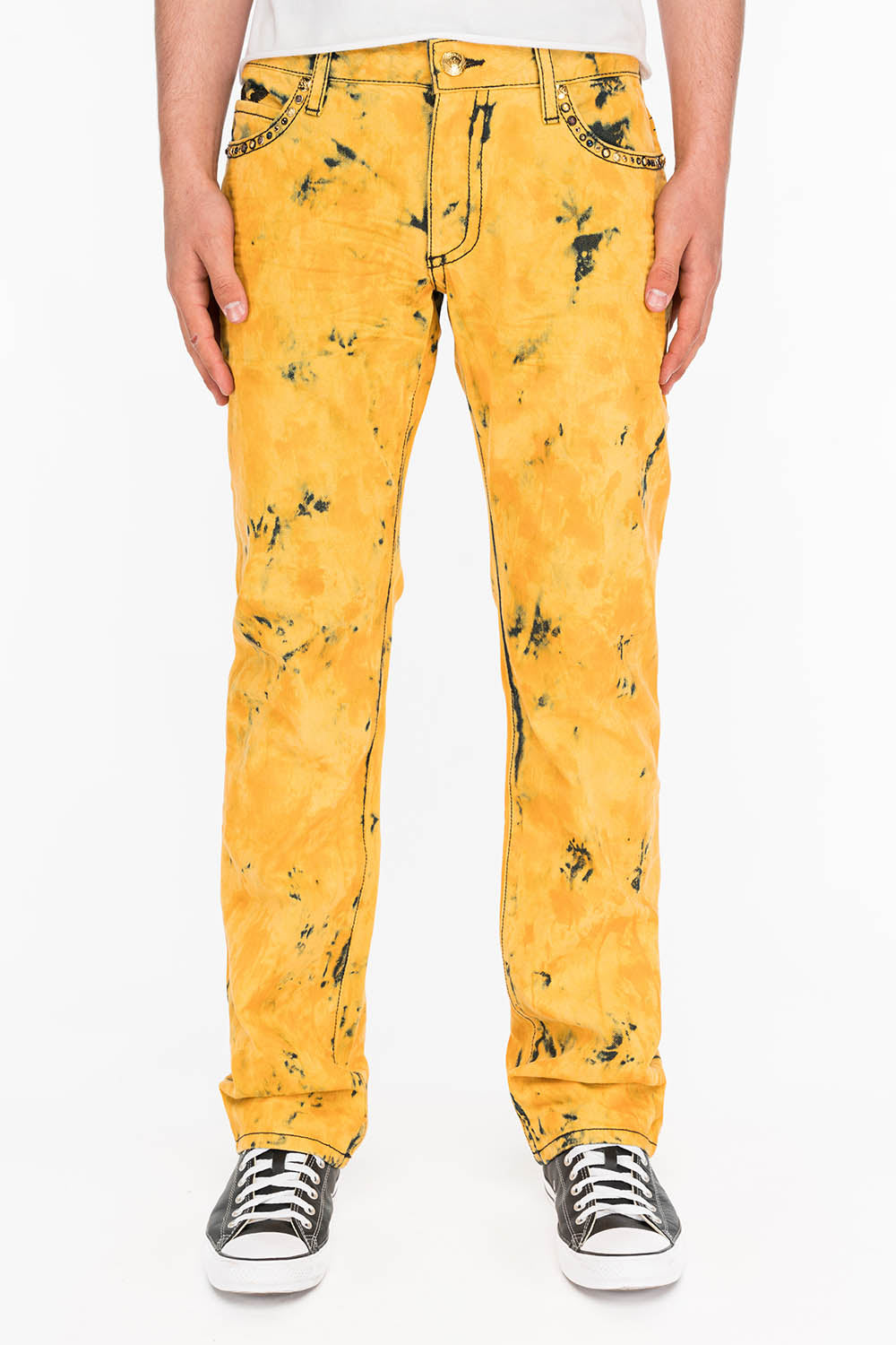 CLASSIC LONG FLAP IN ASTRO YELLOW WITH MIXED CRYSTALS