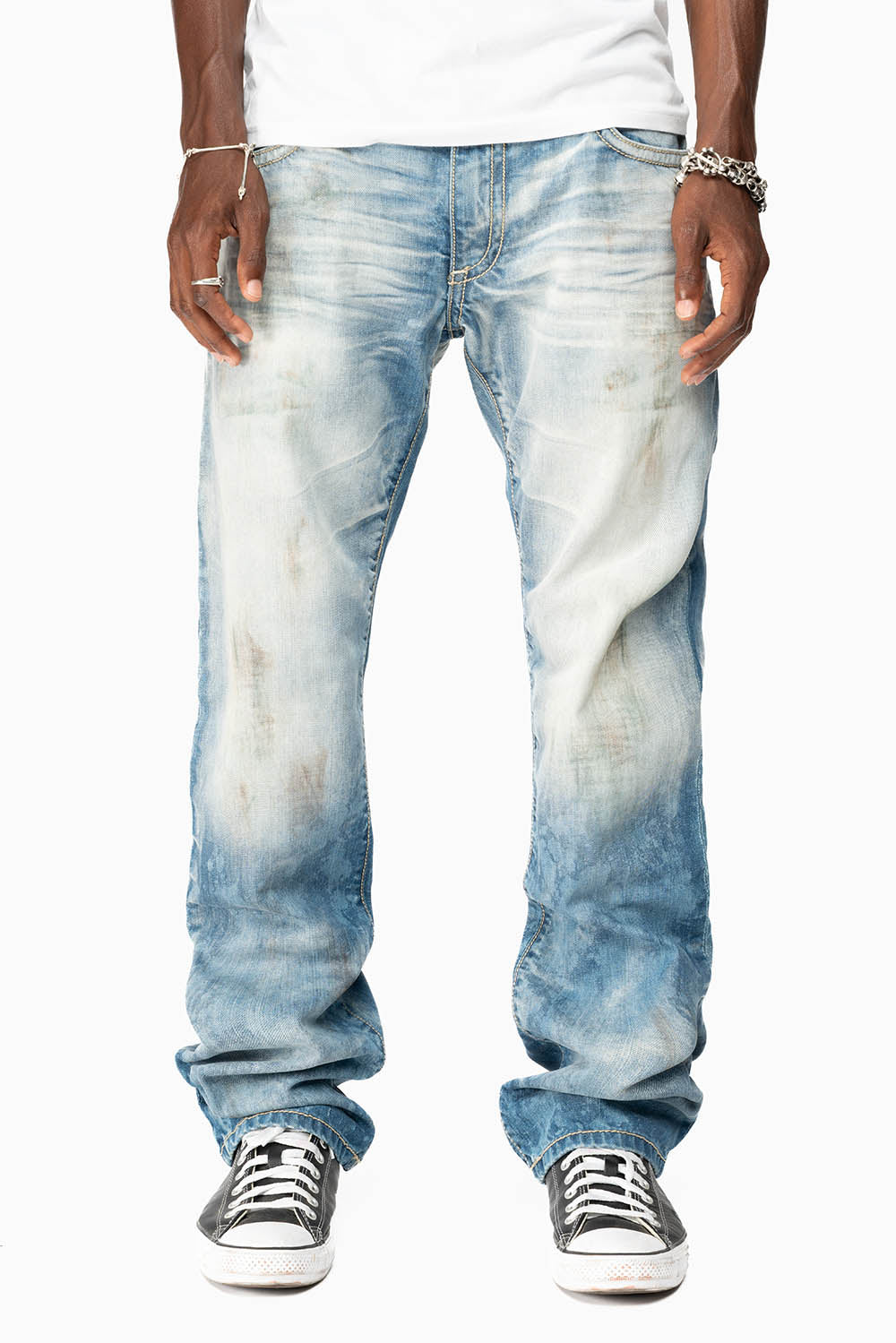 ROBIN'S LIMITED EDITION JEANS IN AQUARAMA WASH WITH STUDS AND CRYSTALS