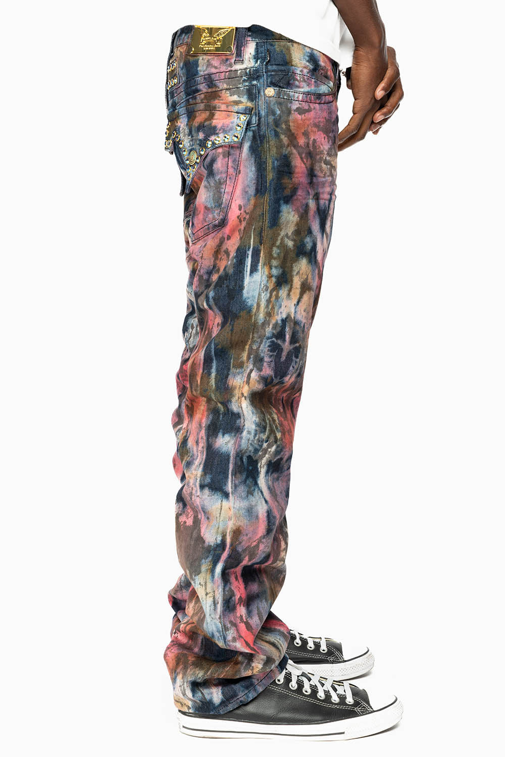 ROBIN'S LIMITED EDITION JEANS IN BABA RED WASH WITH TANZANITE CRYSTALS