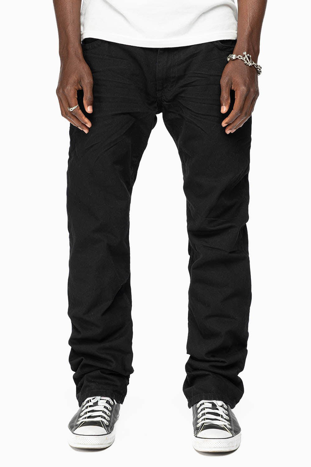 ROBIN'S LIMITED EDITION JEANS IN BLACK WASH WITH BLACK DIAMOND CRYSTALS