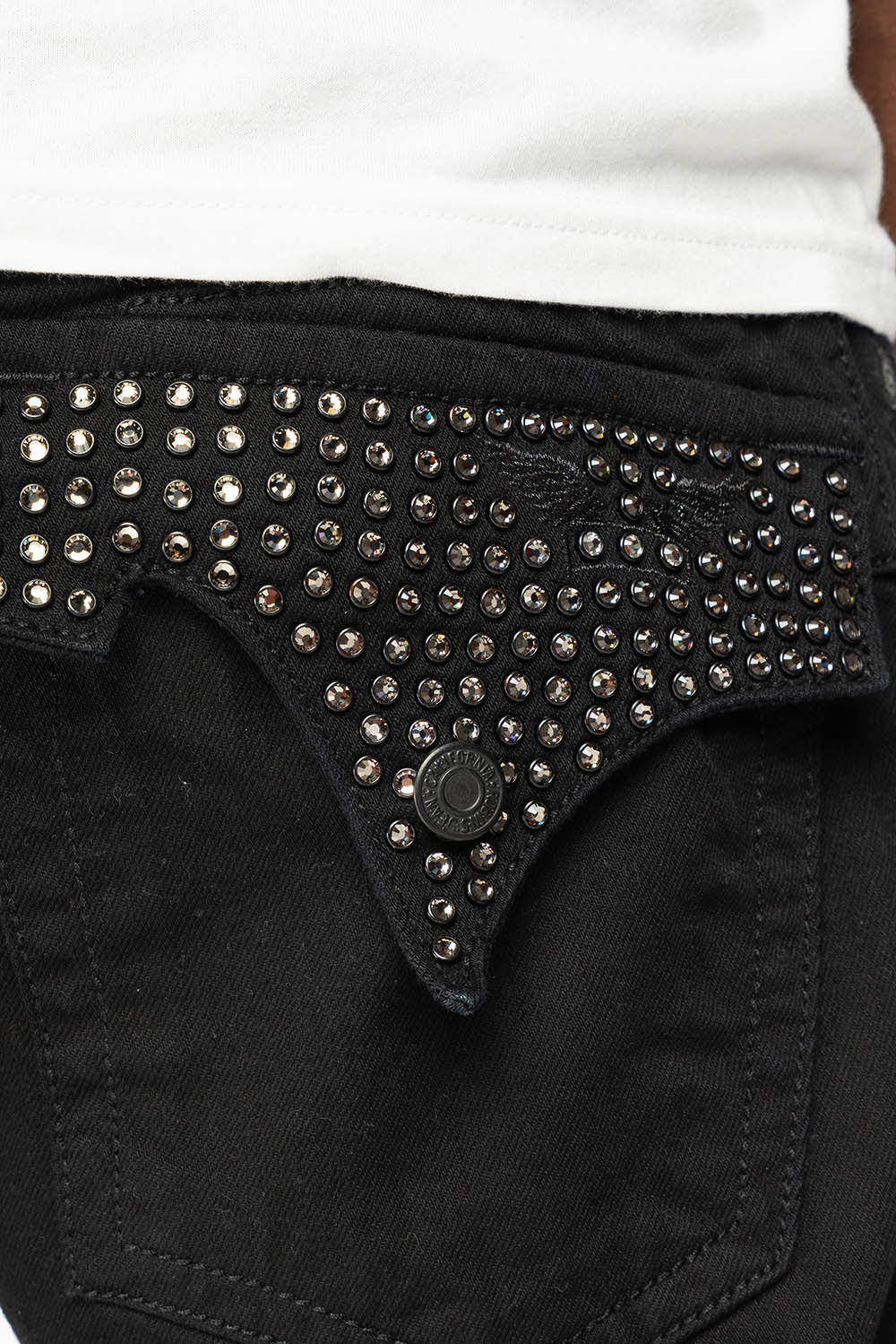 ROBIN'S LIMITED EDITION JEANS IN BLACK WASH WITH BLACK DIAMOND CRYSTALS