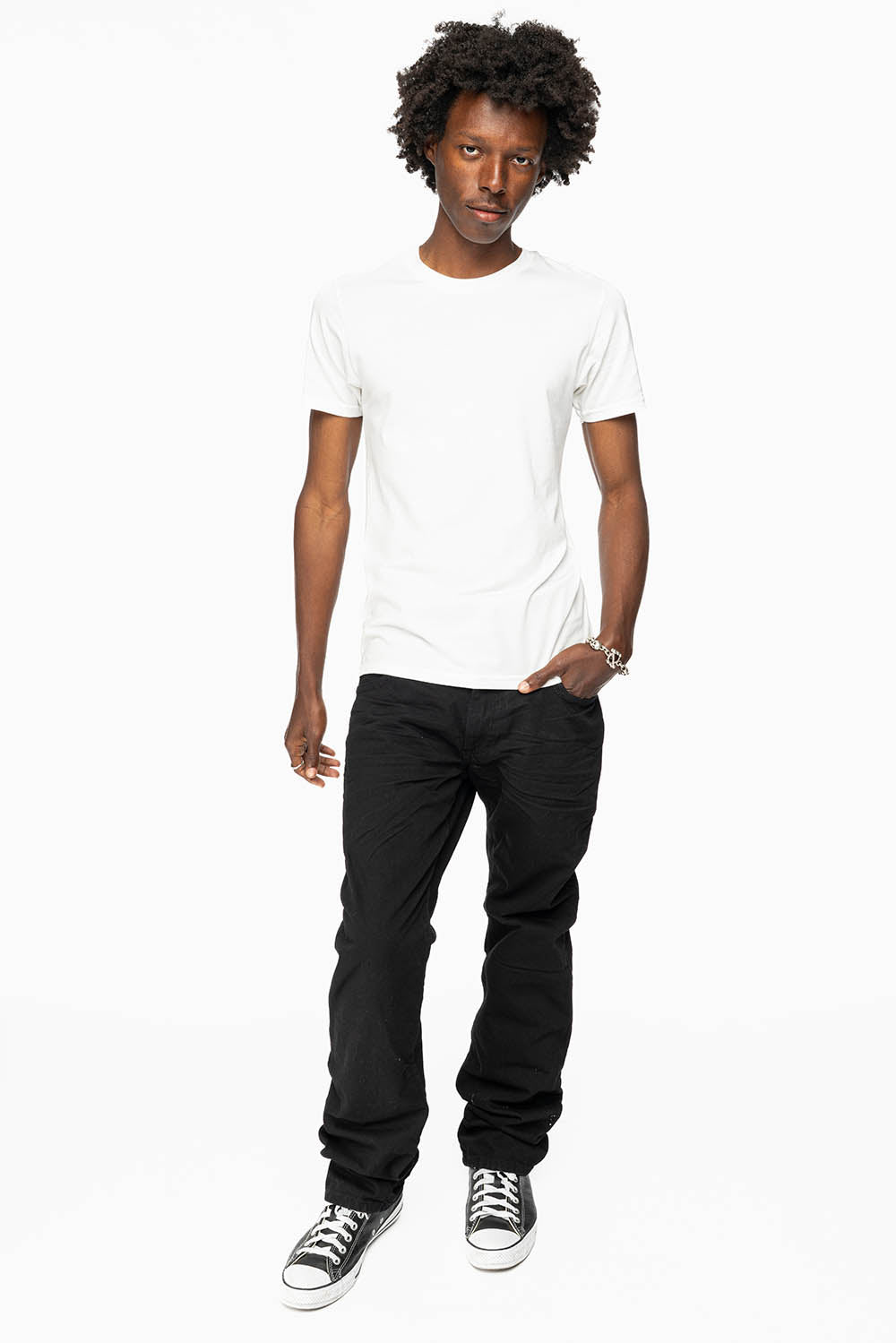 ROBIN'S LIMITED EDITION JEANS IN BLACK WASH WITH BLACK DIAMOND CRYSTALS