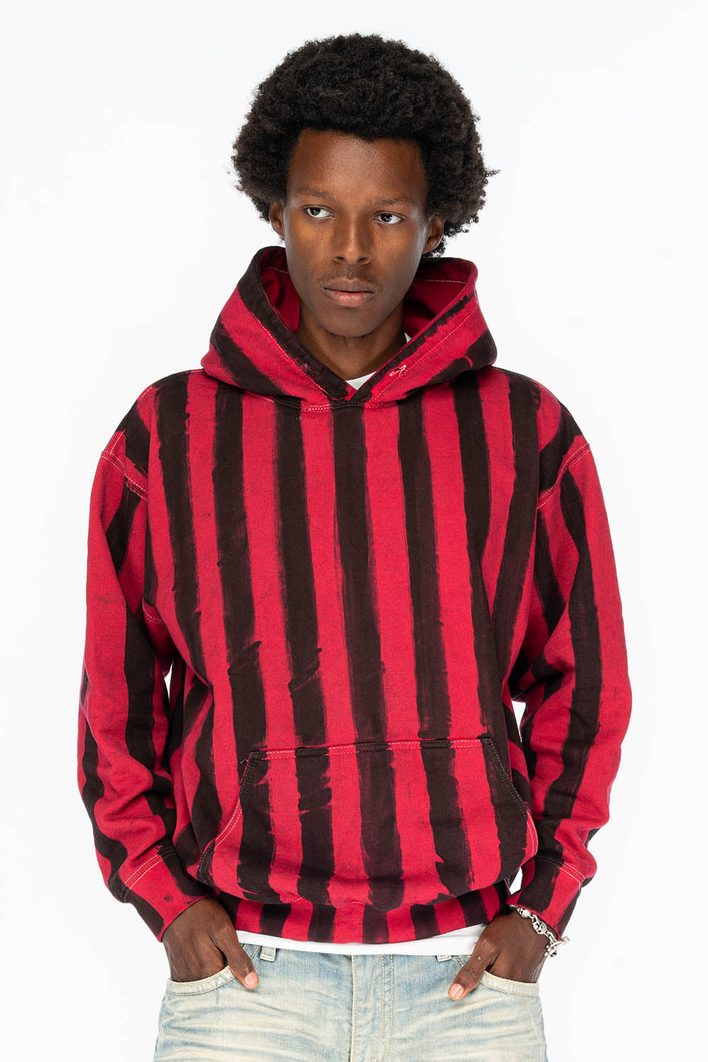 PRISONER BLACK/RED PULLOVER HOODIE WITH Gold Wing