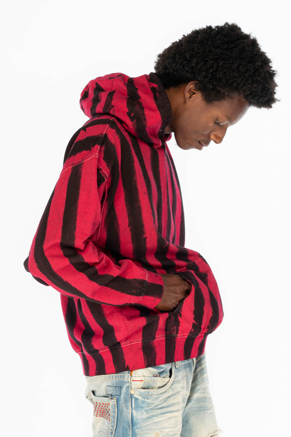 PRISONER BLACK/RED PULLOVER HOODIE WITH Gold Wing