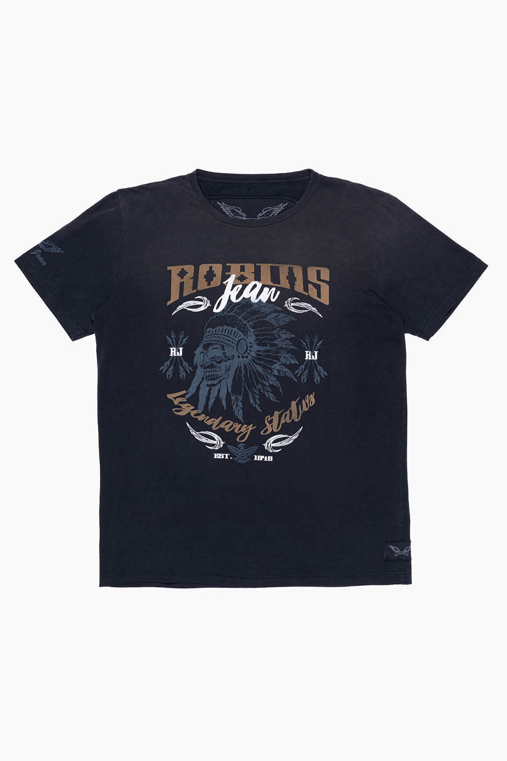 MENS NATIVE AMERICAN LEGENDARY T-SHIRT IN F-UP BLACK