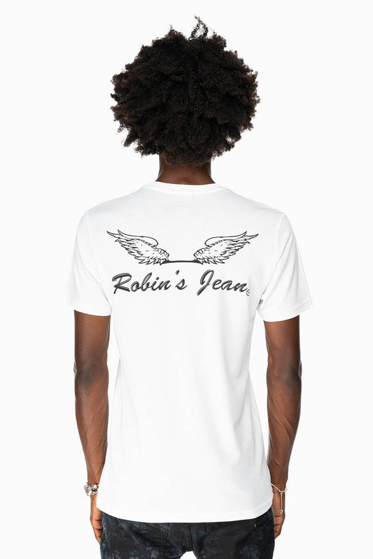 ROBIN’S LOGO WINGS TEE IN WHITE BLACK