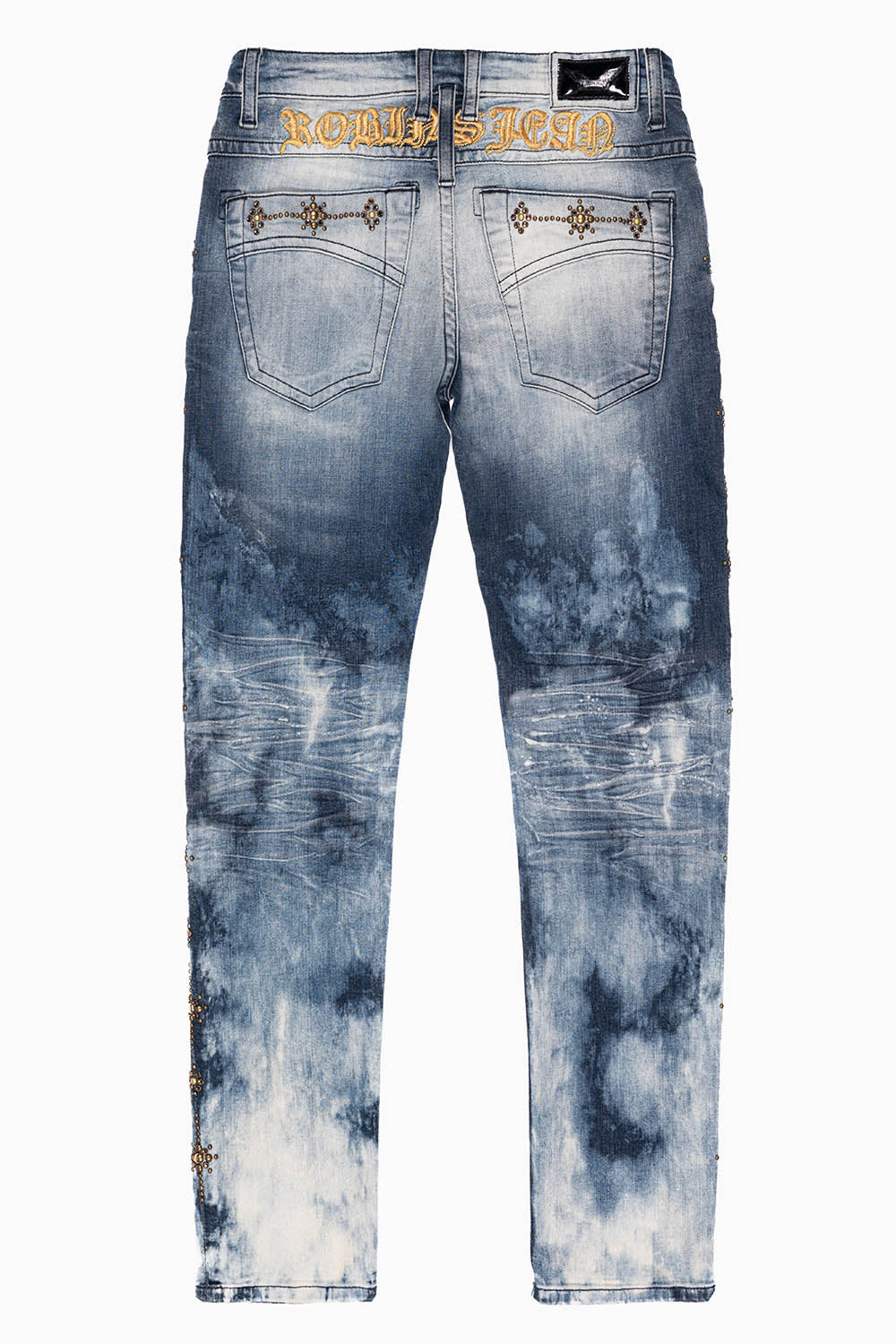 SKINNY MENS JEANS IN BLUE CLOUD JAPAN WITH GUNSLINGER CRYSTAL MOTIF