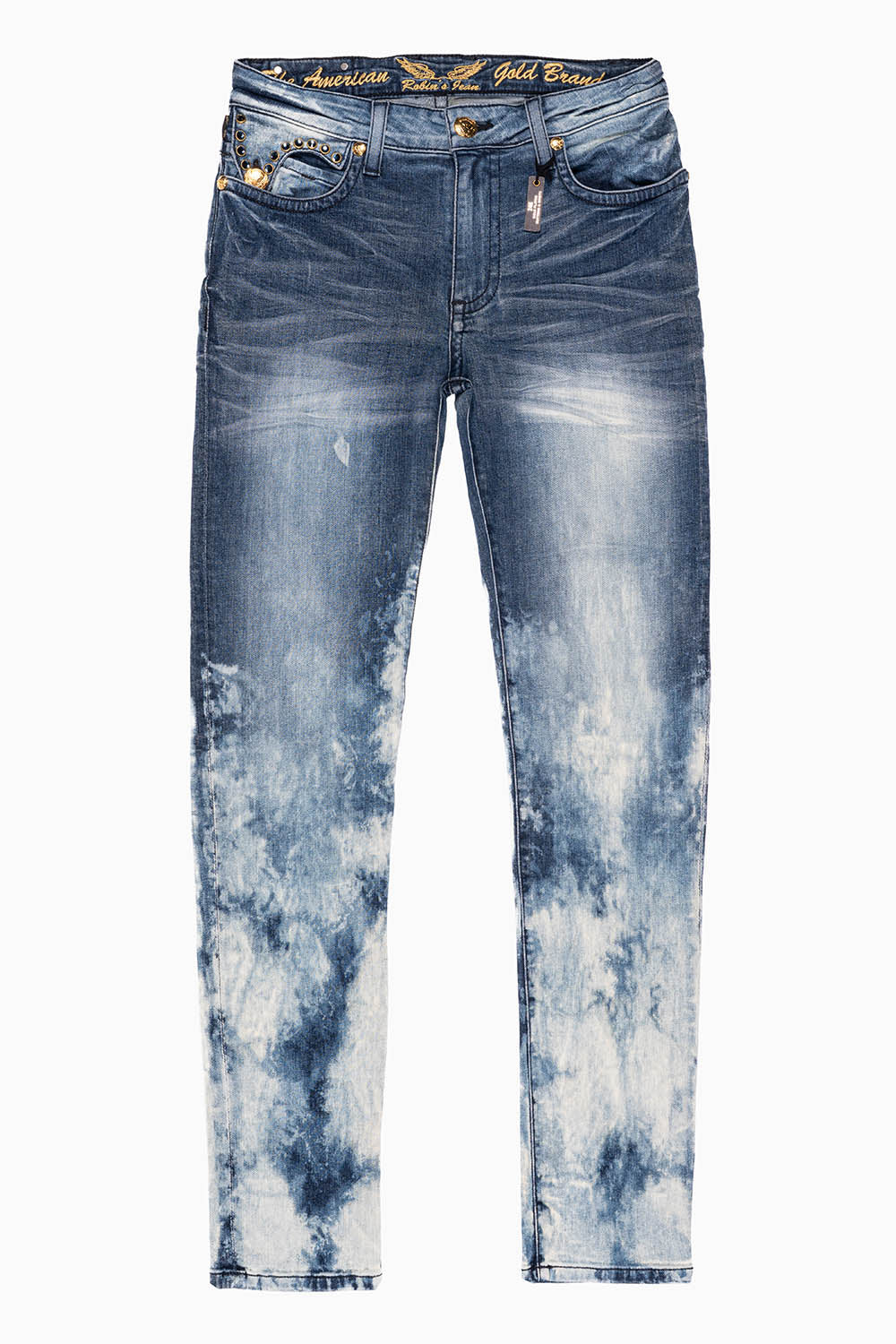 KILLER FLAP MENS SKINNY JEANS IN BLUE CLOUD JAPAN WASH WITH EMBELLISHED MONTANA BLUE CRYSTAL