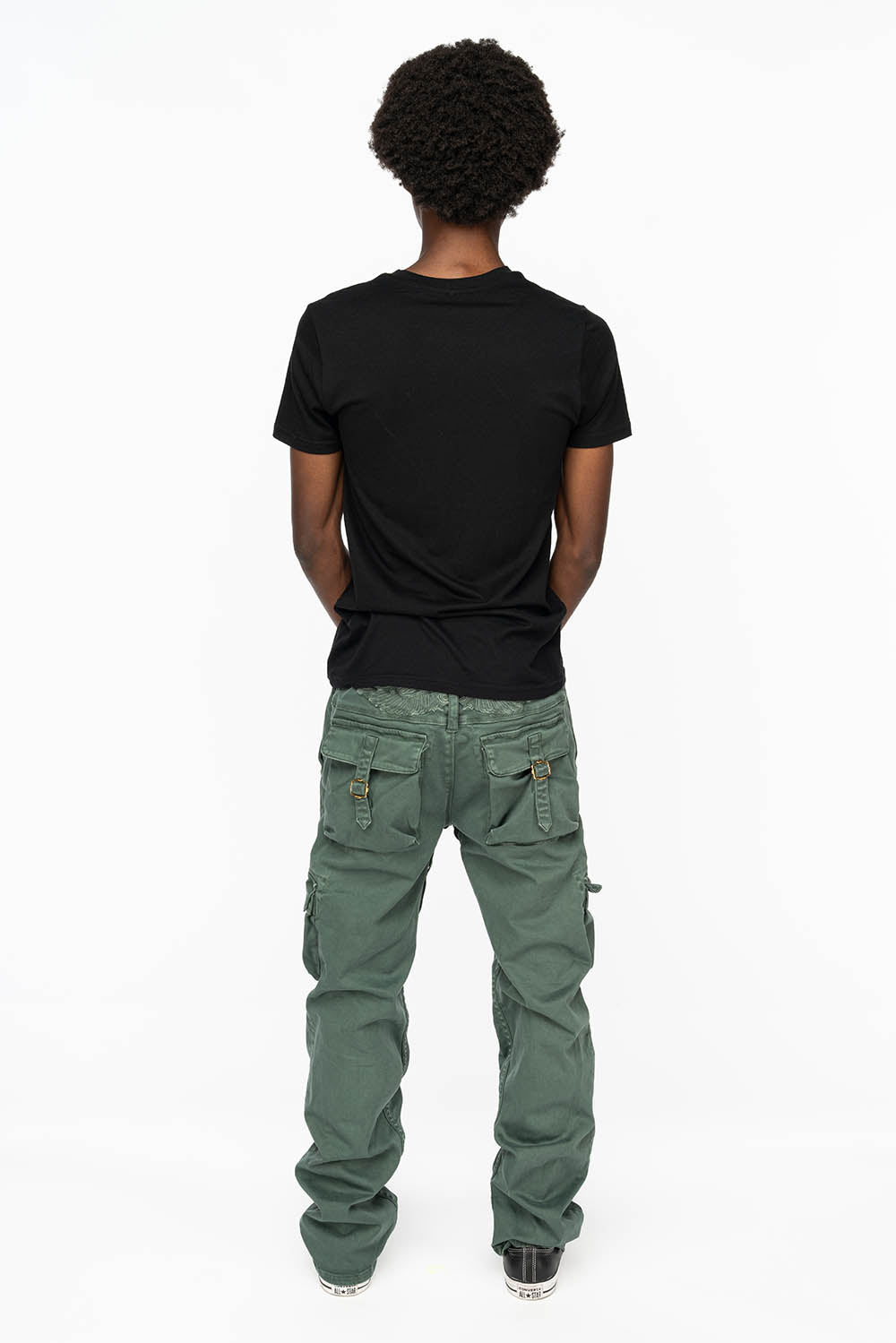 ROBINS NEW MILITARY STYLE CARGO PANTS IN FOREST WASH