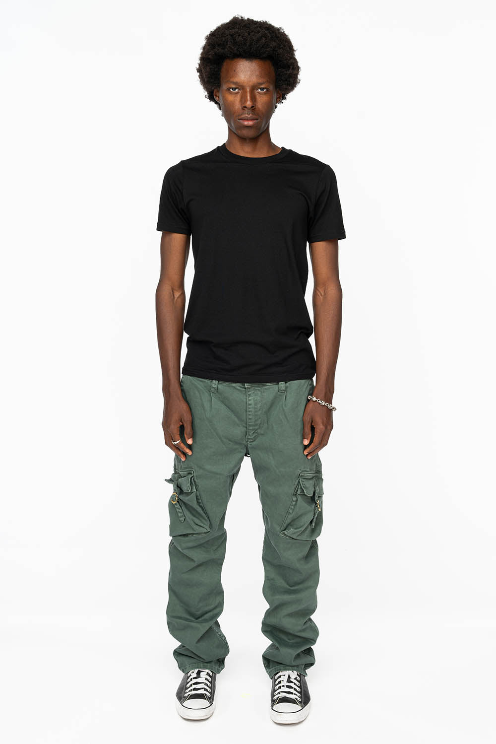 ROBINS NEW MILITARY STYLE CARGO PANTS IN FOREST WASH
