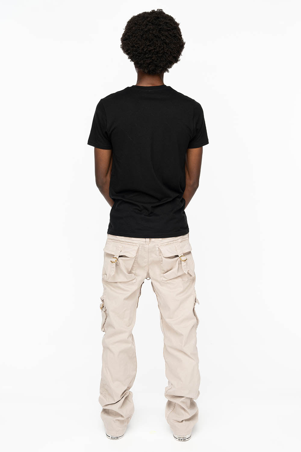 ROBINS NEW MILITARY STYLE CARGO PANTS IN STONE COLOR WASH