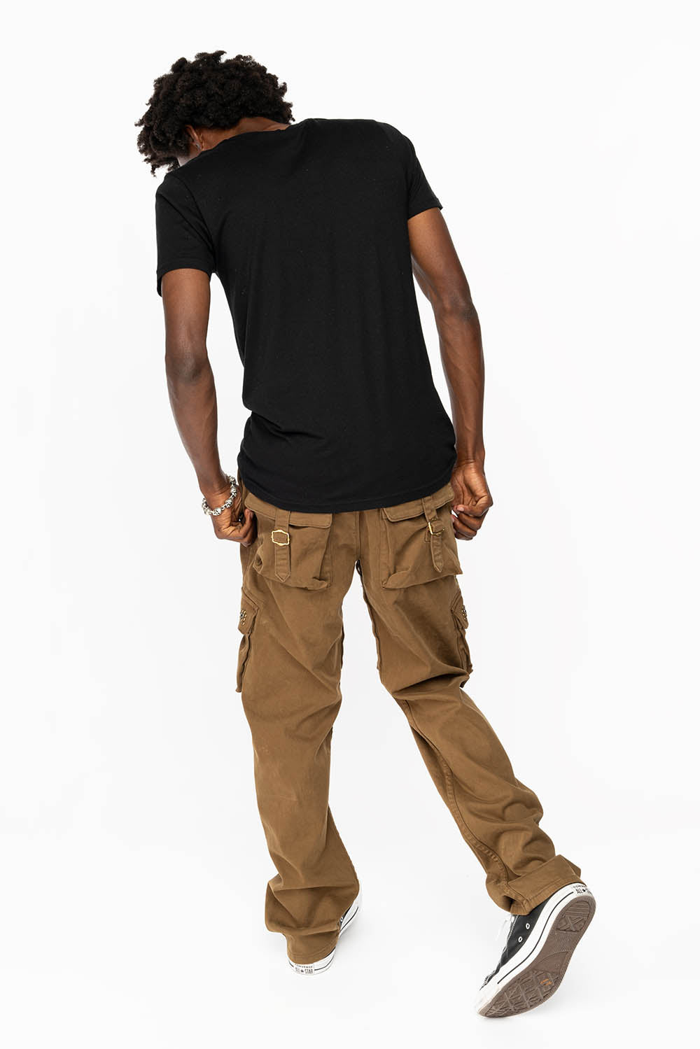 ROBINS NEW MILITARY STYLE CARGO PANTS IN AVOCADO WITH WESTERN CRYSTAL MOTIF