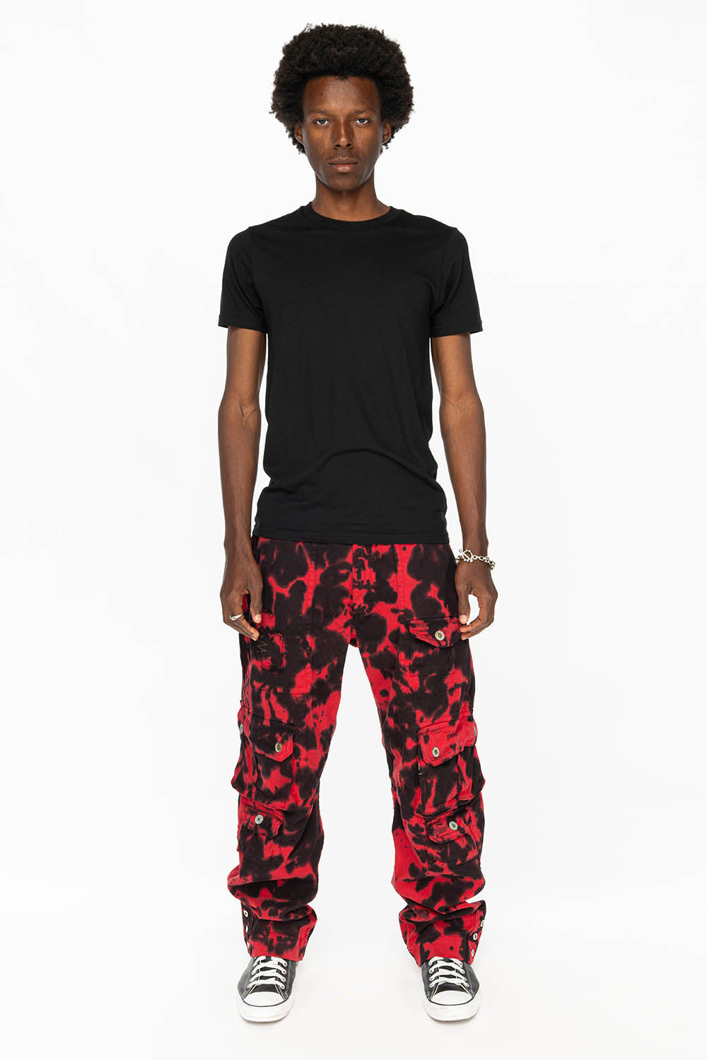ORIGINAL ROBIN’S JEAN CALL OF DUTY CARGO PANTS IN BLACK/RED SPECIALTY WASH