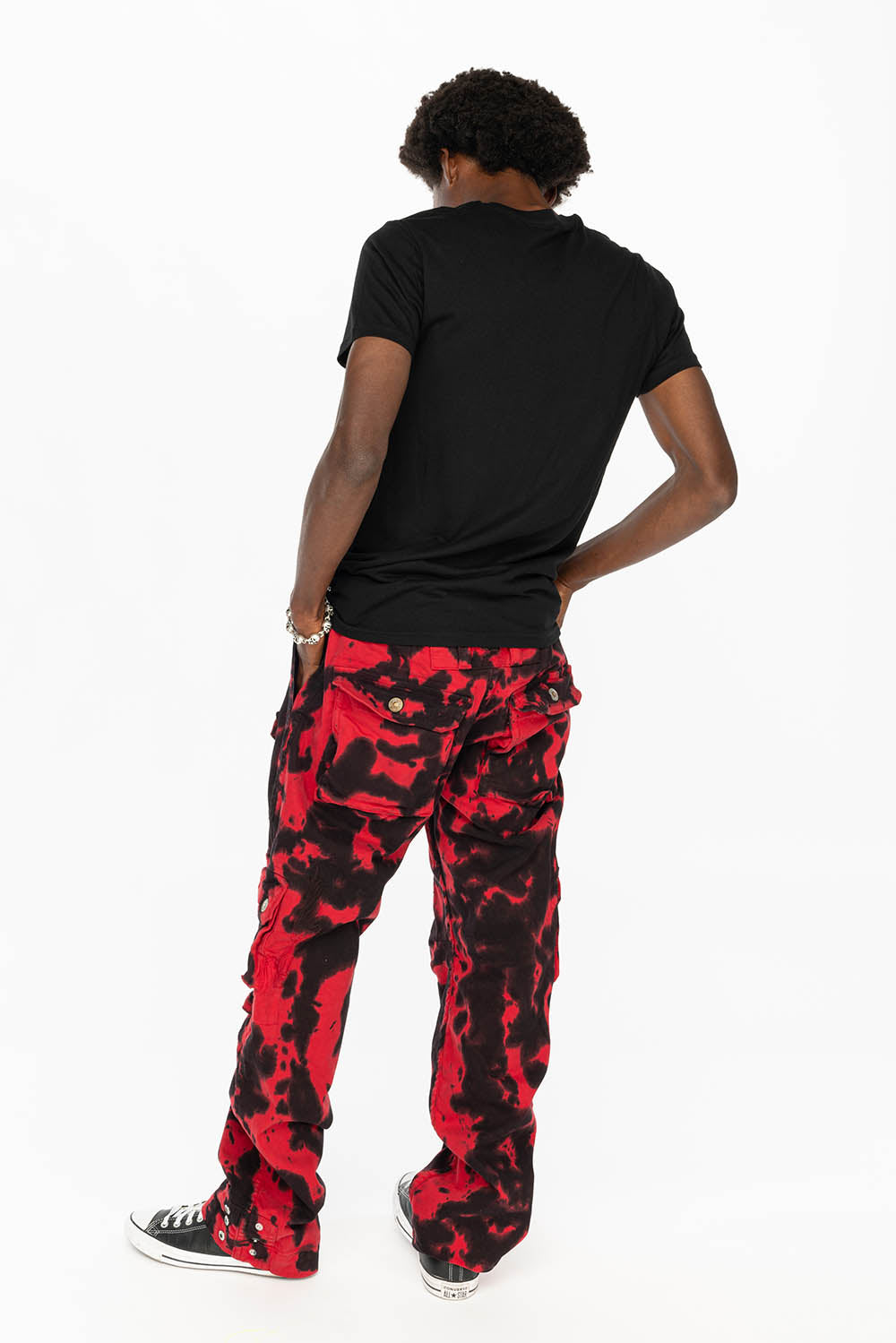 ORIGINAL ROBIN’S JEAN CALL OF DUTY CARGO PANTS IN BLACK/RED SPECIALTY WASH
