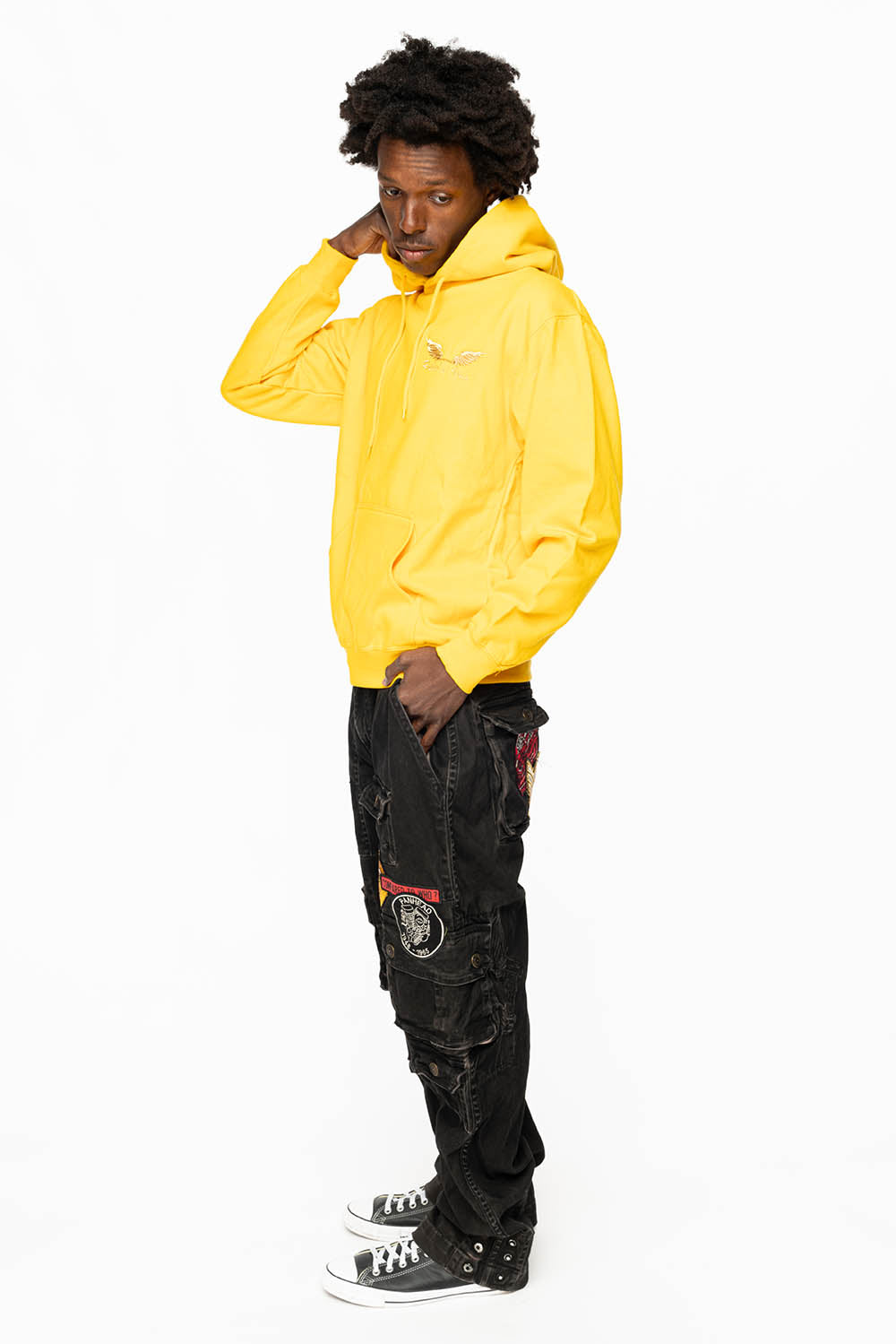 ORIGINAL ROBIN’S JEAN CALL OF DUTY CARGO PANTS IN VINTAGE BLACK COLOR WITH MULTIPLE PATCH