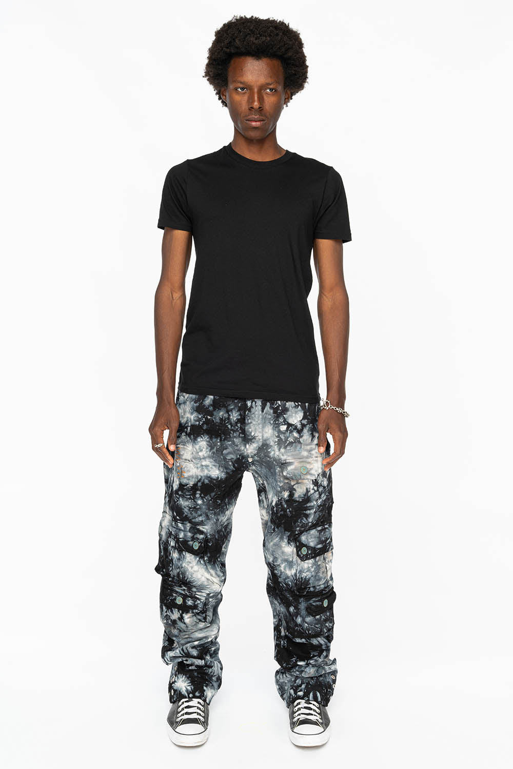 ORIGINAL ROBIN’S JEAN CALL OF DUTY CARGO PANTS IN CRYSTAL TIE DYE BLK