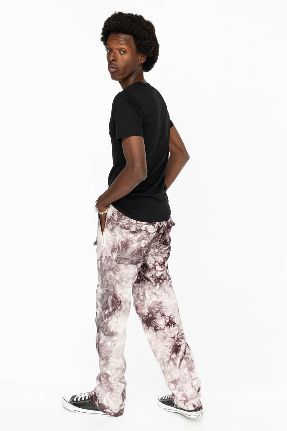 ORIGINAL ROBIN’S JEAN CALL OF DUTY CARGO PANTS IN CRYSTAL TIE DYE PURPLE