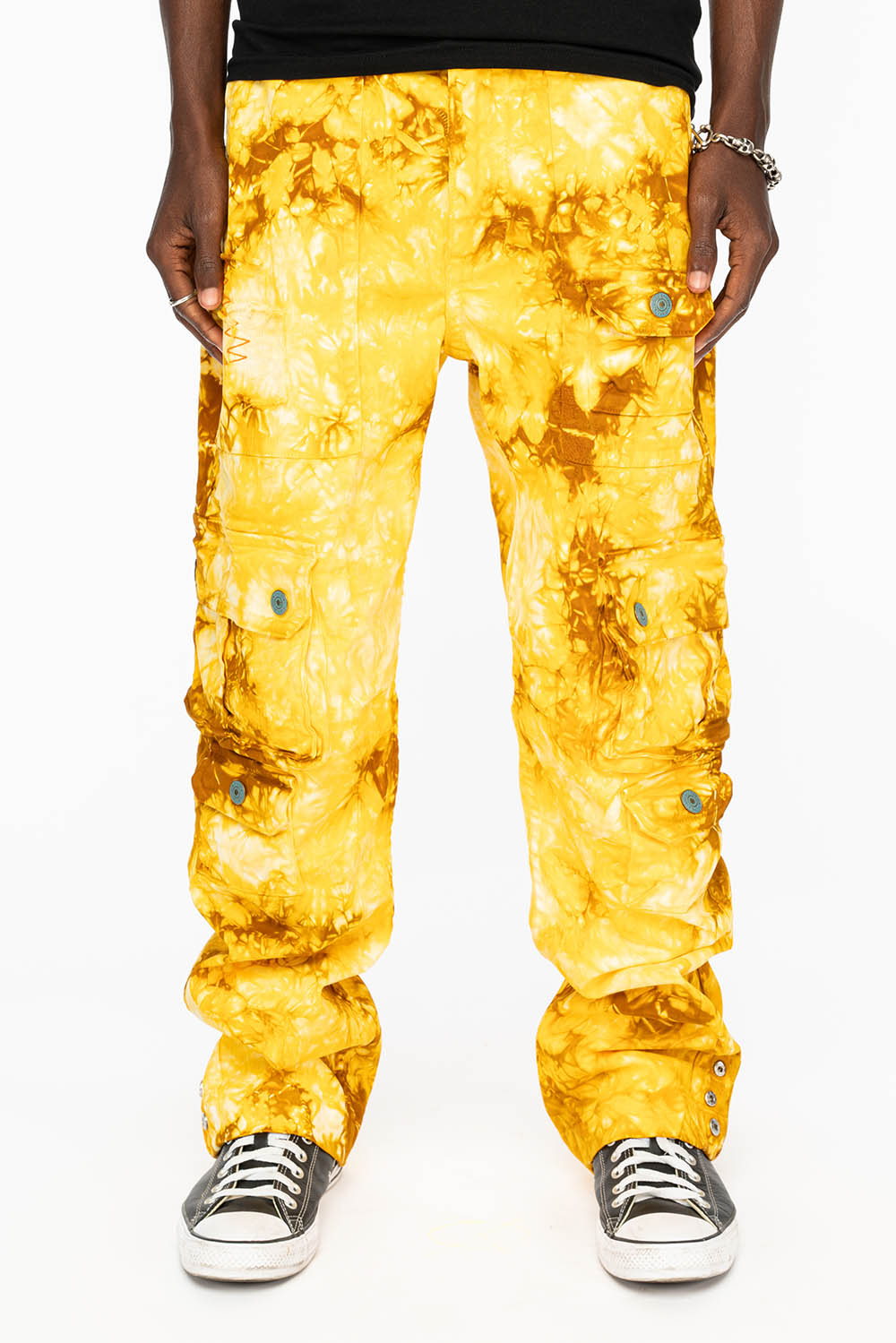 ORIGINAL ROBIN’S JEAN CALL OF DUTY CARGO PANTS IN TYE DYE TAN YELLOW