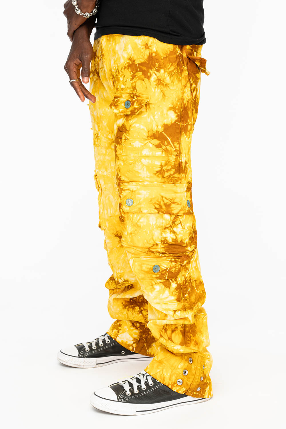 ORIGINAL ROBIN’S JEAN CALL OF DUTY CARGO PANTS IN TYE DYE TAN YELLOW