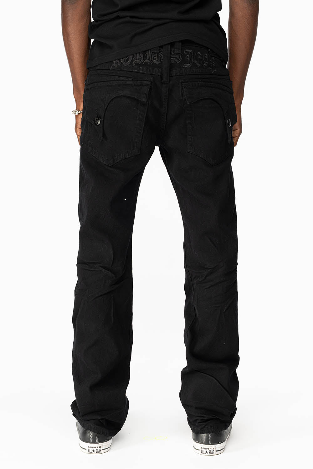 KILLER FLAP MENS STRAIGHT LEG JEAN IN PURE BLACK