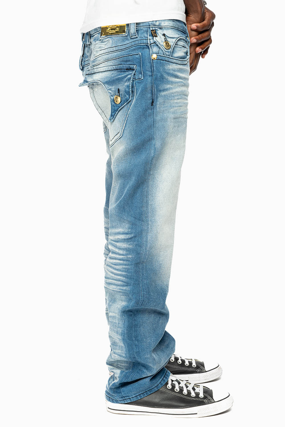 KILLER FLAP MENS STRAIGHT LEG JEAN IN BLUE OMAHA MED WASH
