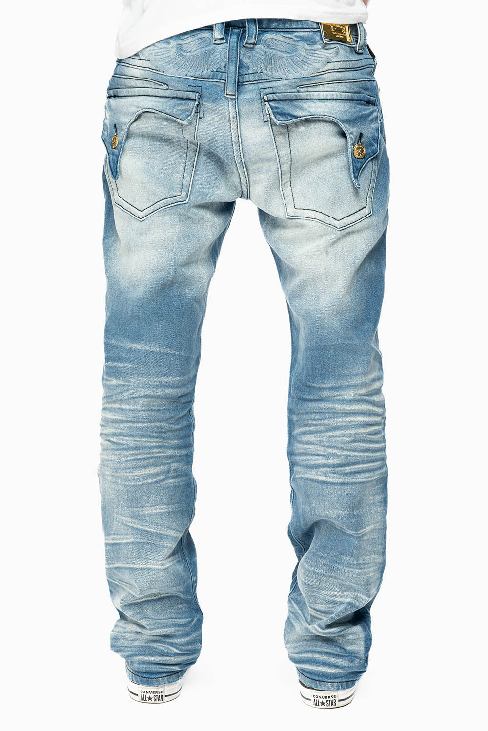 KILLER FLAP MENS STRAIGHT LEG JEAN IN BLUE OMAHA MED WASH