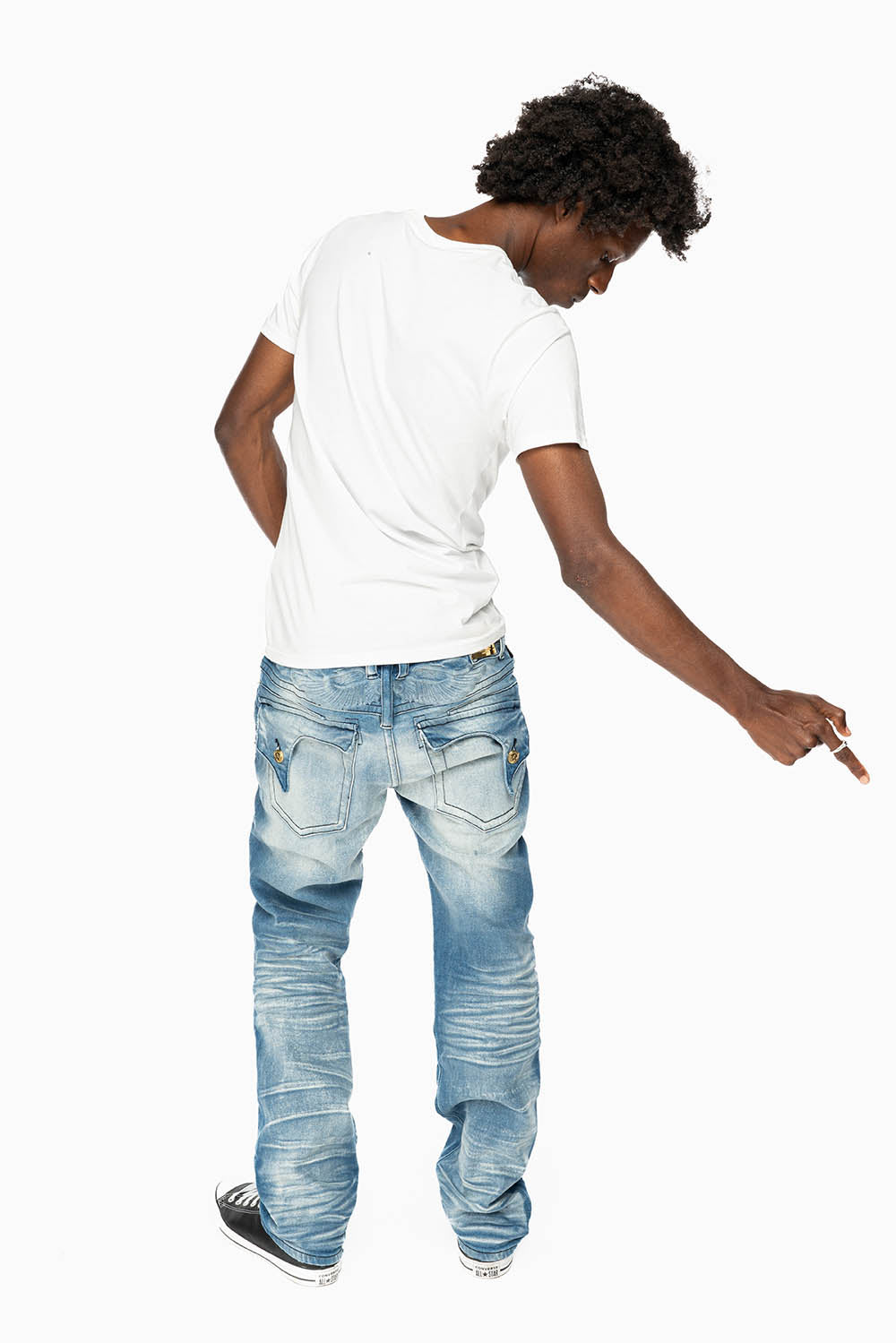 KILLER FLAP MENS STRAIGHT LEG JEAN IN BLUE OMAHA MED WASH