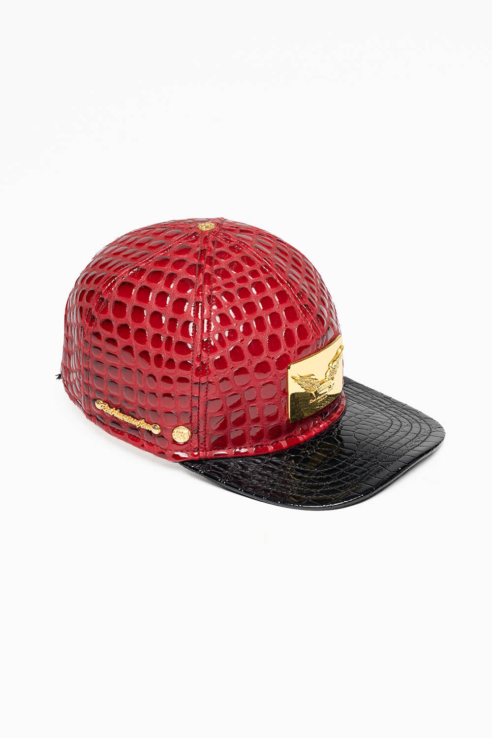 ROBIN'S GOLD TAG CAP IN WINE/BLK LIZARD