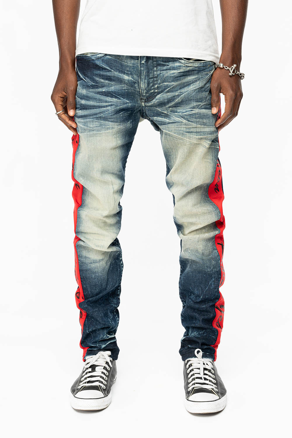 TEAM ROBIN'S SKINNY MENS JEANS IN 5DD BLUE WASH