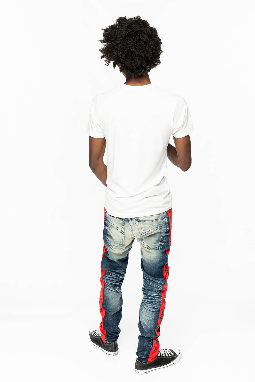 TEAM ROBIN'S SKINNY MENS JEANS IN 5DD BLUE WASH