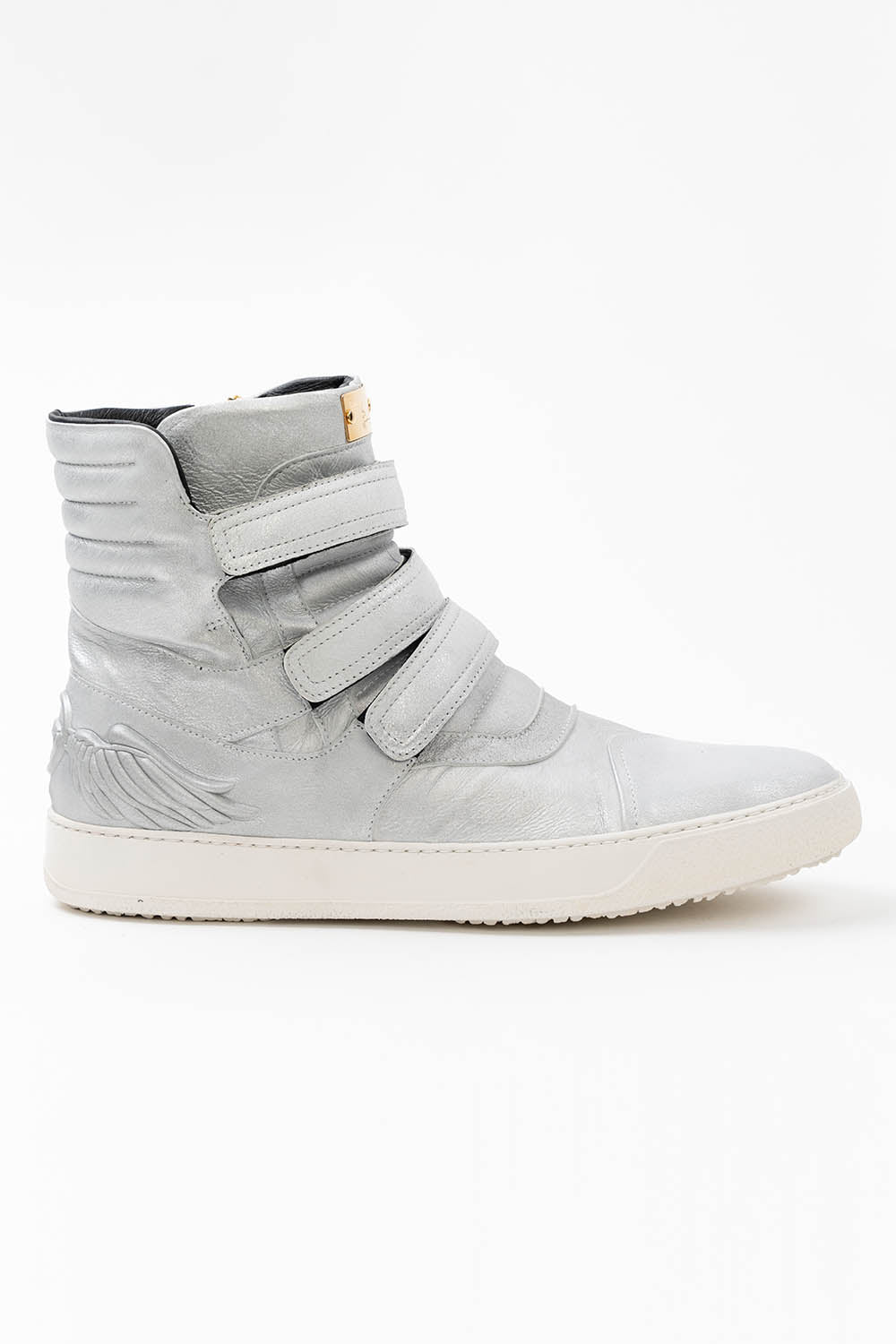 MENS HIGH TOP VELCRO SHOES IN SPRITE SILVER