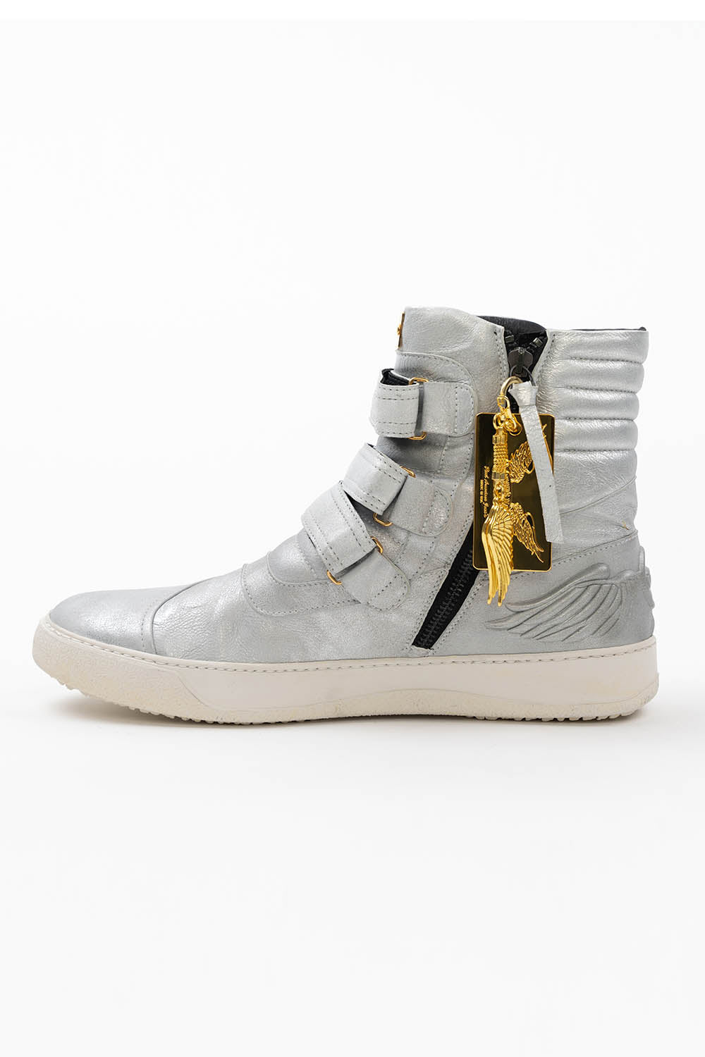 MENS HIGH TOP VELCRO SHOES IN SPRITE SILVER