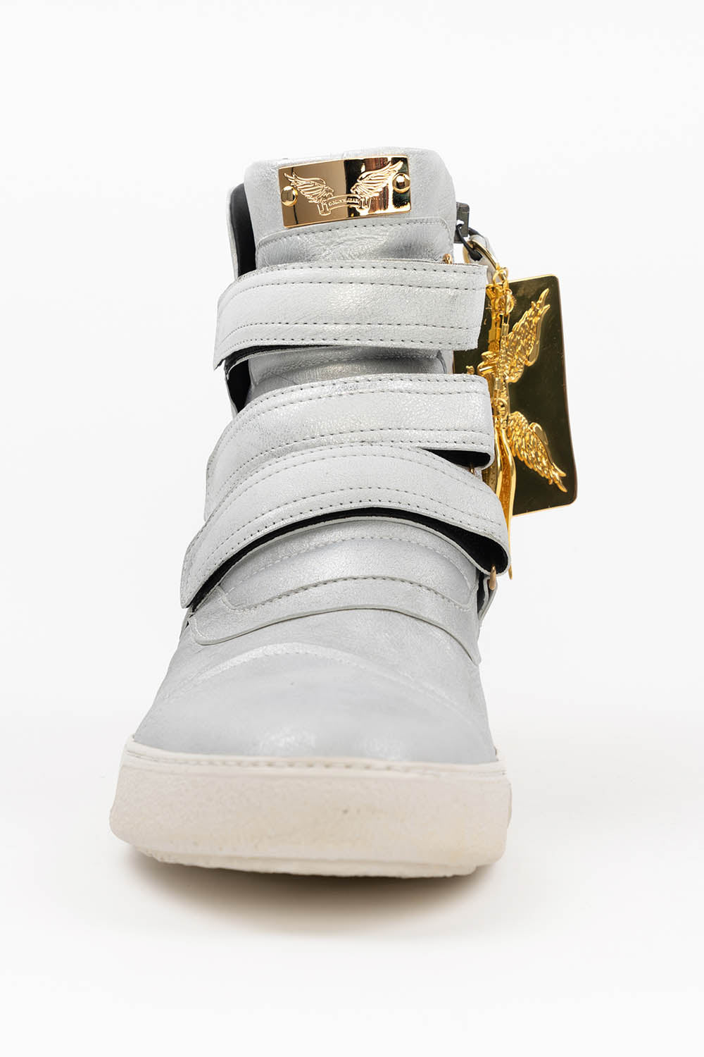 MENS HIGH TOP VELCRO SHOES IN SPRITE SILVER