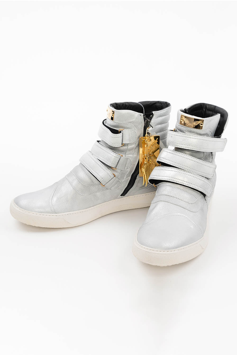 MENS HIGH TOP VELCRO SHOES IN SPRITE SILVER