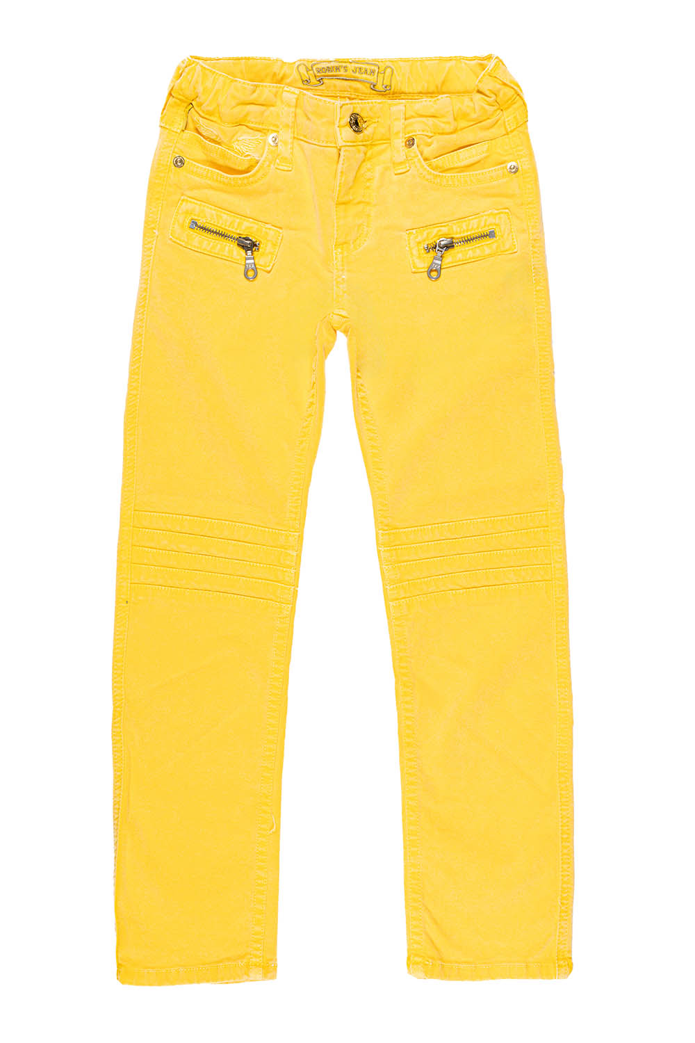 ROBINS KIDS MOTO-BIKER JEANS IN YELLOW WASH